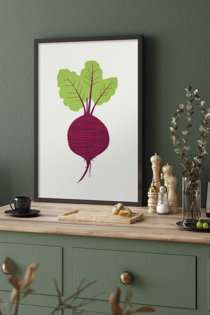 Modern Beetroot Vector Art Poster in Stylish Interior Setting