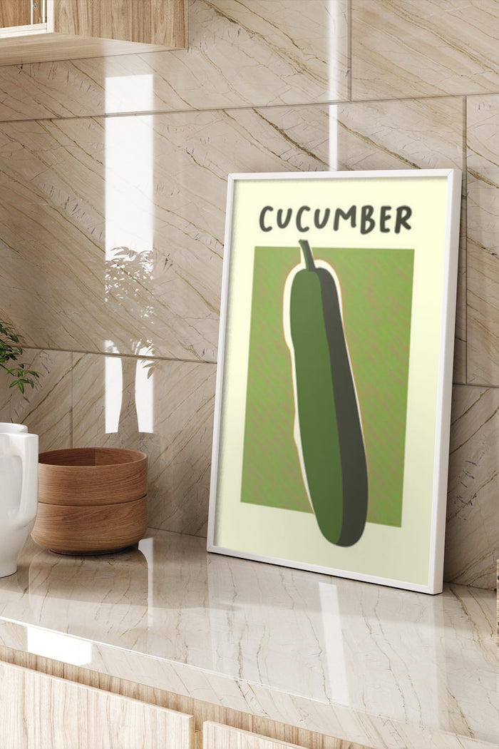 Modern Cucumber Poster Artwork on Wall