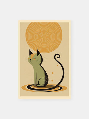 Modern Golden Cat Poster