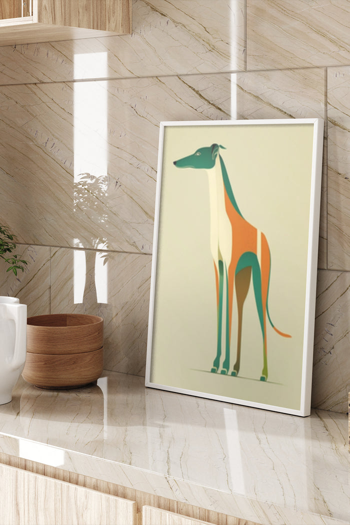 Modern Minimalist Greyhound Poster on Wall for Home Decoration
