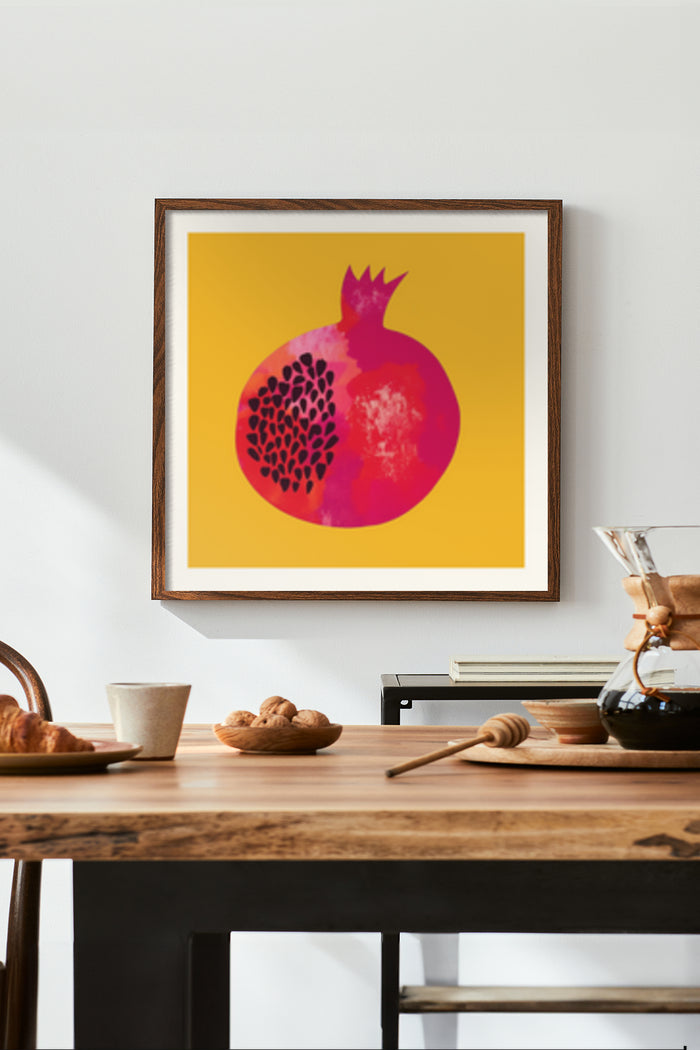 Contemporary Pomegranate Art Poster as Modern Kitchen Decoration