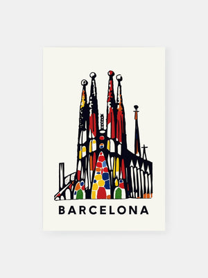Modernist Barcelona Sagrada Poster