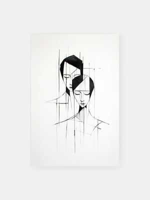 Monochrome Abstract Love Poster