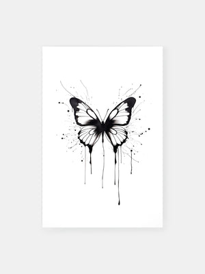 Monochrome Butterfly Wings Poster