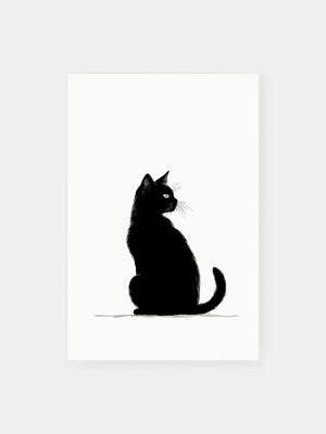 Monochrome Cat Shadow Poster