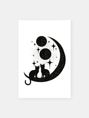 Moonlight Black Cats Poster