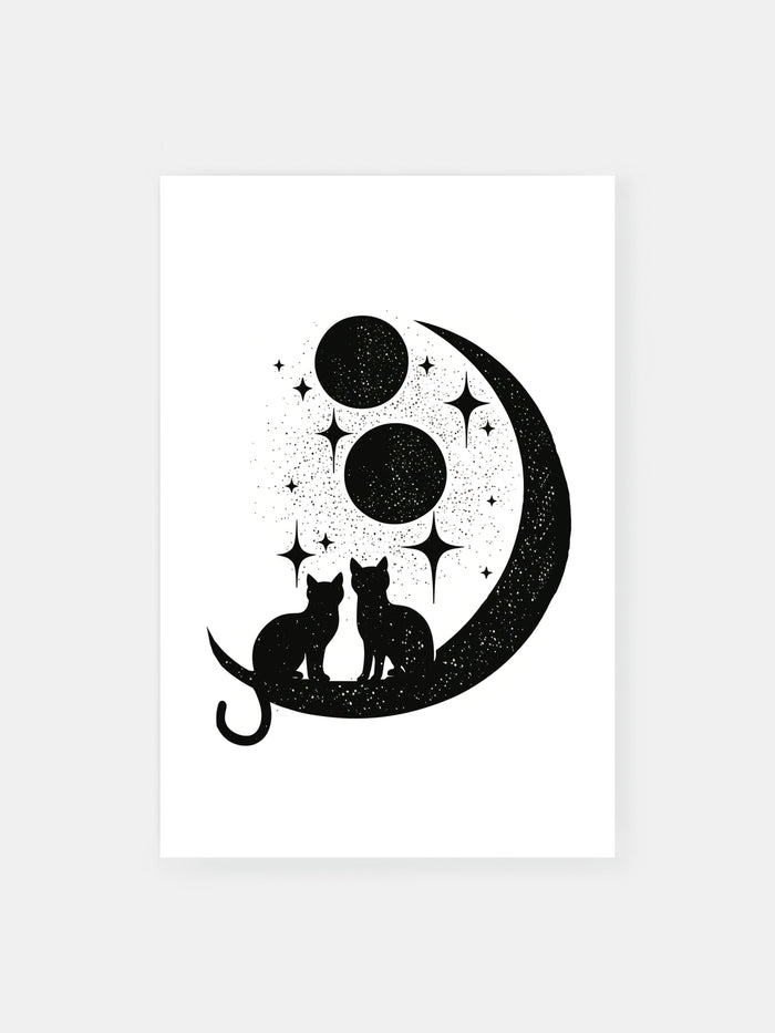 Moonlight Black Cats Poster