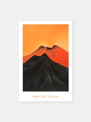 Mount Etna Italy Travel Poster
