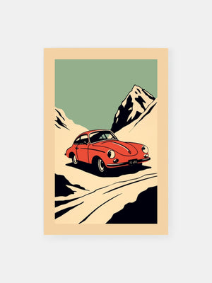 Mountain Vintage Car Adventure Poster