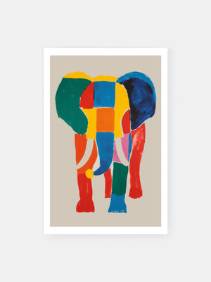 Multicolored Elephant Poster