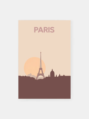 Muted Paris Sunset Poster