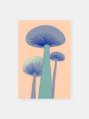 Mystical Monochrome Mushroom Poster