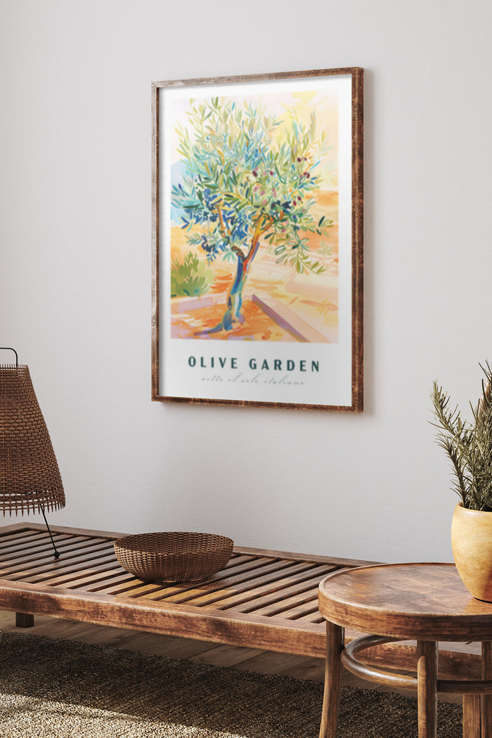 Colorful Olive Garden Poster with Artistic Style for Home Decor
