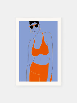 Orange Bodycast Contour Poster