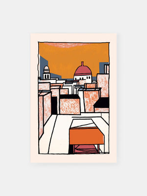 Orange Dome Illustration Poster