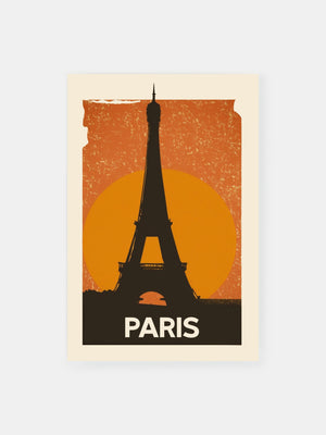 Orange Paris Skyline Poster