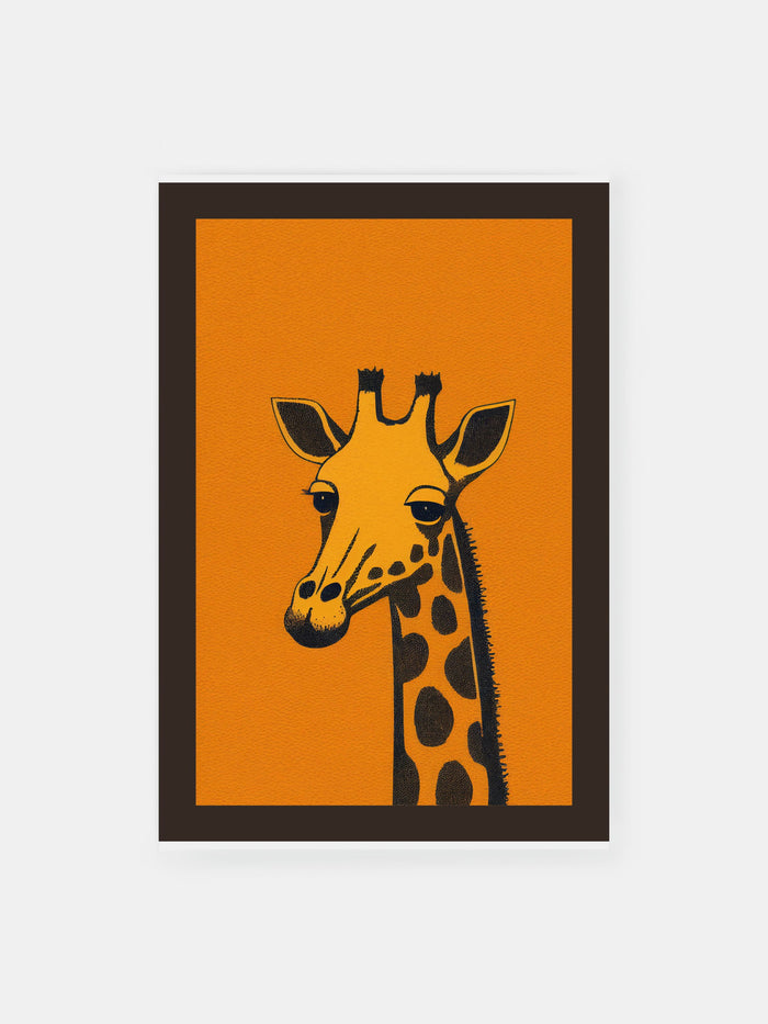 Orange Safari Giraffe Poster