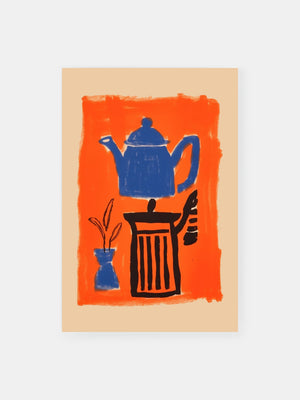 Orange Teapot Kitchen Life Poster