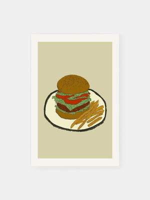 Organic Vintage Burger Poster