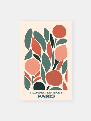 Paris Floral Market Abstract Poster