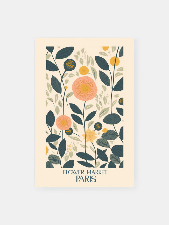 Paris Floral Poster