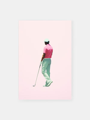 Pastel Golf Player Poster