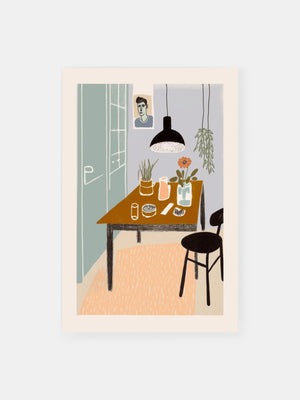 Pastel Kitchen Scene Poster