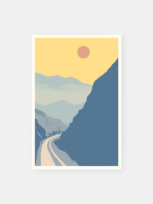 Pastel Mountain Road Poster