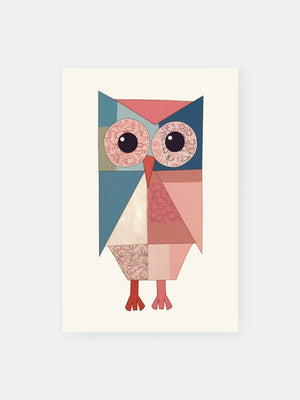 Patchwork Owl Art Poster