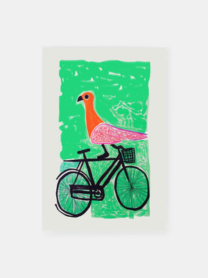 Pedaling Pigeon Poster