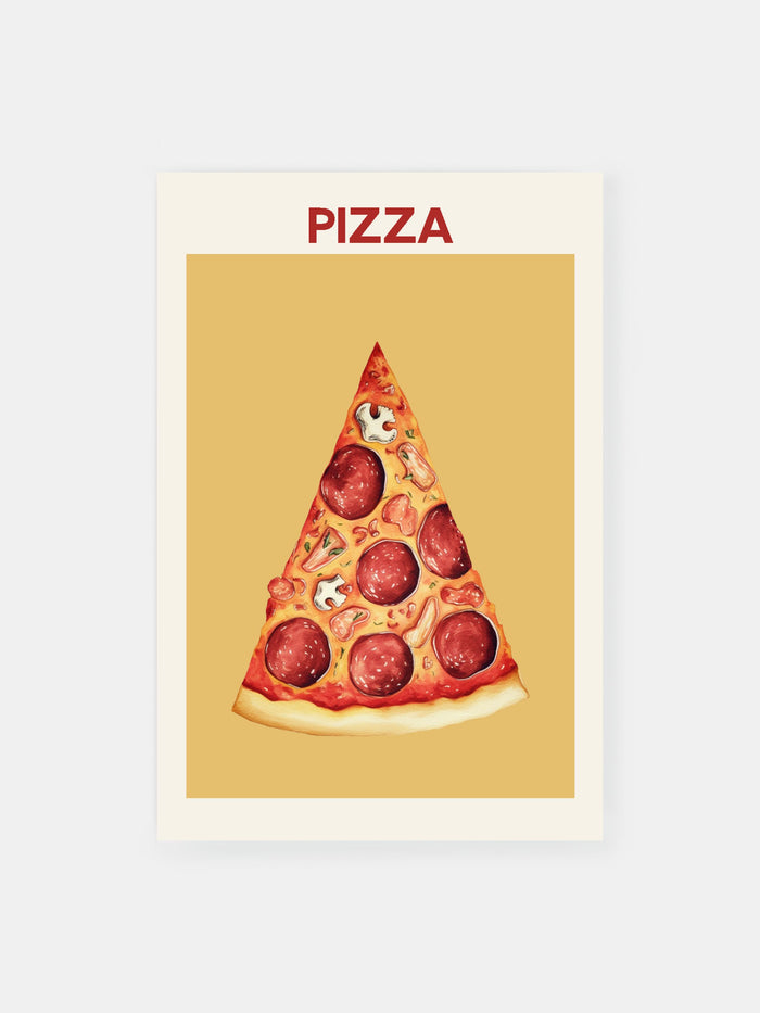 Pepperoni Mushroom Pizza Slice Poster