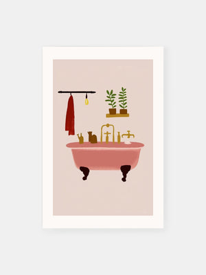 Pink Bathtub Relax Poster
