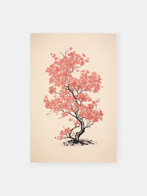 Pink Cherry Blossom Tree Poster