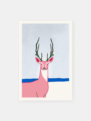 Pink Deer Poster