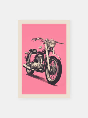 Pink Vintage Motorcycle Poster