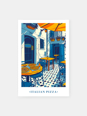 Pizza Italy Vintage Travel Poster