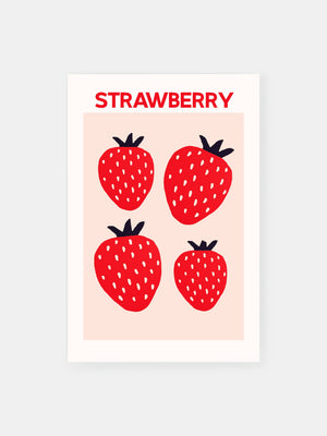 Playful Strawberries Poster