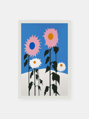 Playful Sunflower Field Poster