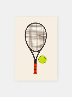 Playful Tennis Racket Poster