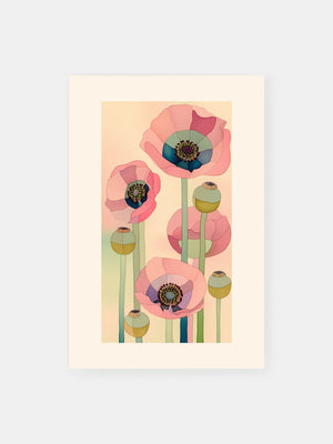 Playful Vibrant Poppies Poster