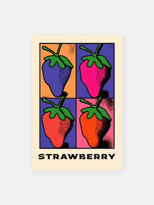 Pop Art Strawberries Poster