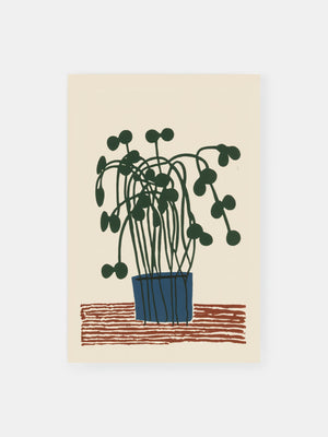 Potted Plant Drawing Poster