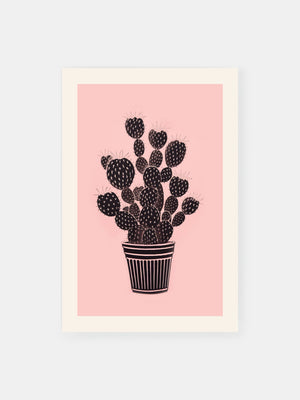 Prickly Noir Cactus Poster