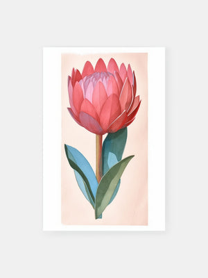 Protea Flower Watercolor Poster