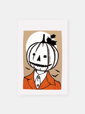 Quirky Pumpkin Man Poster