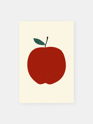 Red Minimal Apple Poster