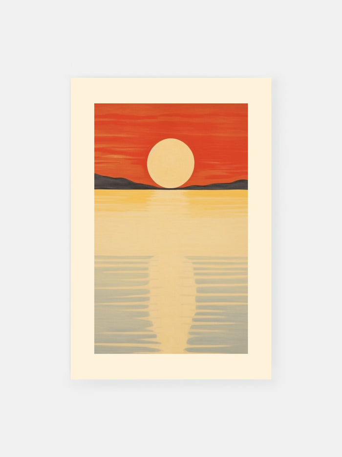 Red Sky Sunrise Reflection Poster