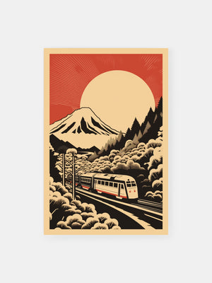 Red Sun Train Voyage Poster