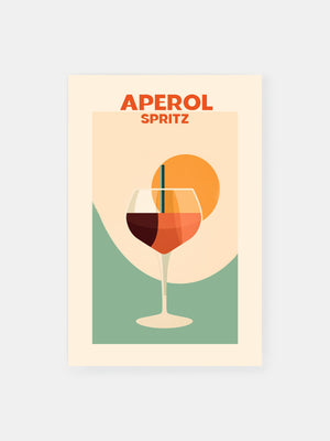 Retro Aperol Spritz Drink Poster
