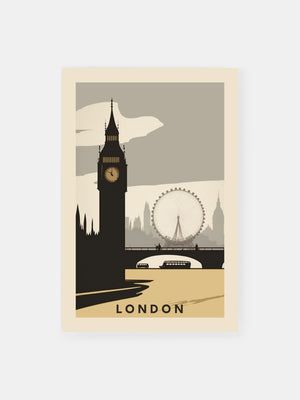 Retro Ben London Silhouette Poster